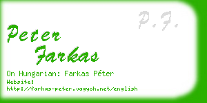 peter farkas business card